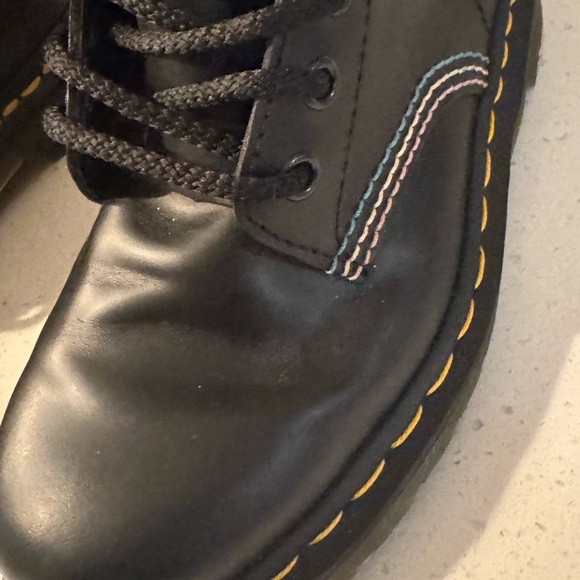 Dr. Martens Black Combat Boots with Pink Eyelets - Picture 12 of 14
